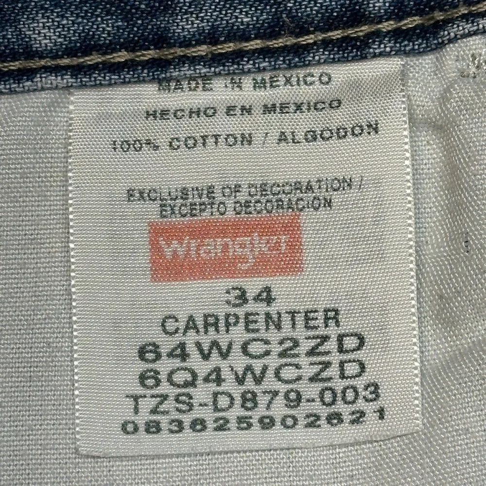 Wrangler Carpenter Shorts 34 Denim Workwear Utility Y2K Fade